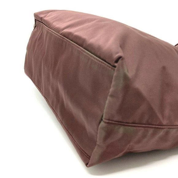 AUTHENTIC PRADA BR4354 Logo Plate Semi-Shoulder Hand Bag Shoulder Bag Tote Bag - Picture 8 of 8